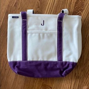 Lands End monogrammed “J” tote